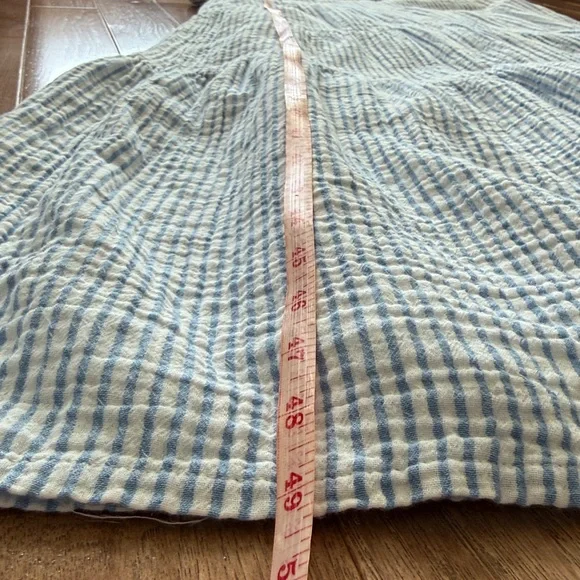 Quince 100% cotton striped gauze tiered maxi sundress dress M fully lined - Picture 6 of 8